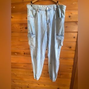 S.O.N.G Denim Cargo Jogger Size Woman’s 32 100% Cotton